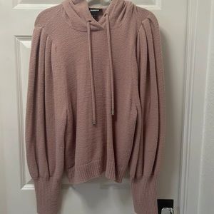Express soft pink hoodie with crystal detail size medium